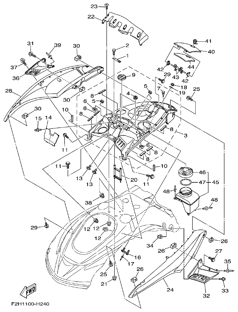 Yamaha FY1800-1HF2H300EA(1)_DE ENGINE HATCH 1 parts diagram